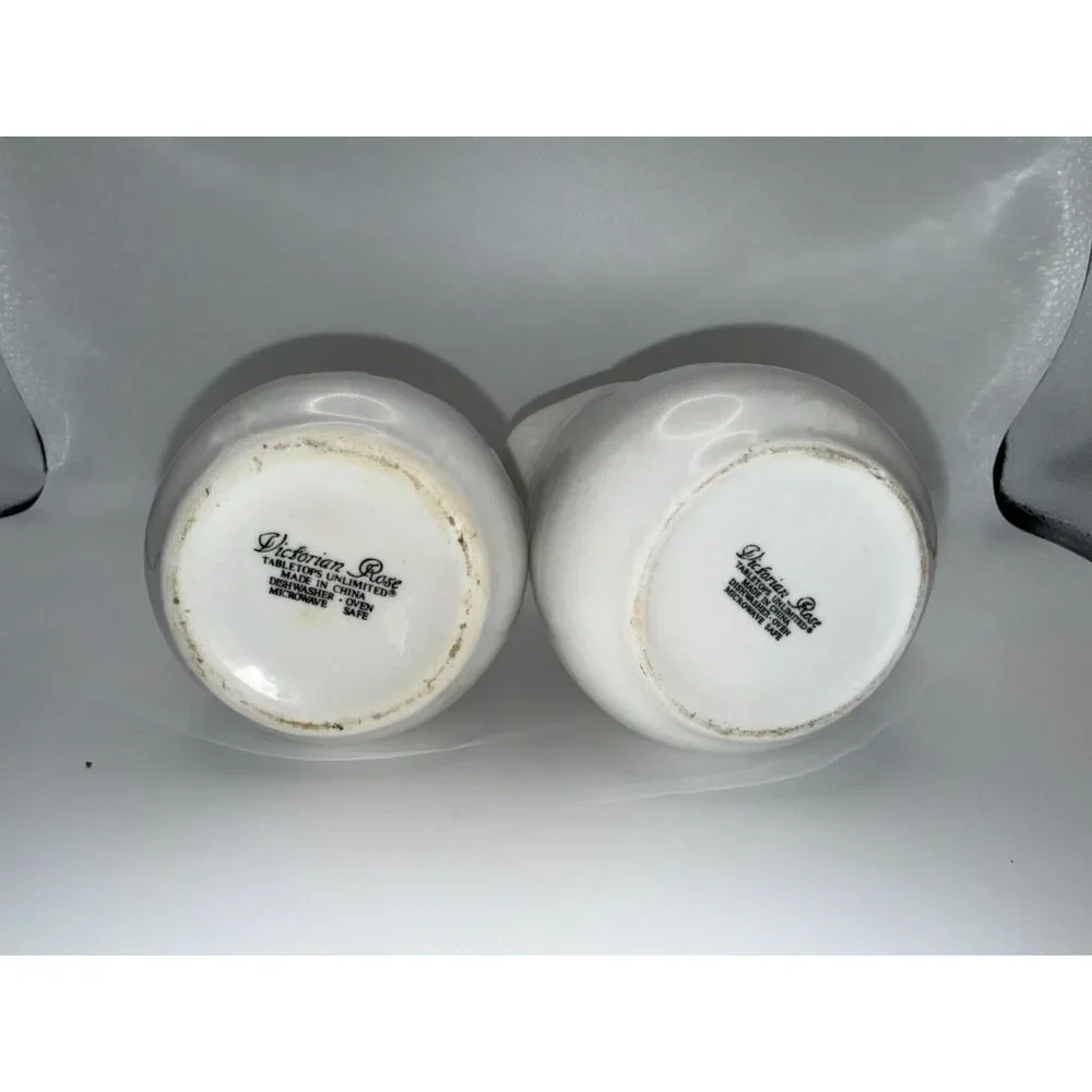 Vintage Tabletops Unlimited Victorian Rose Creamer & Sugar Bowl Set
